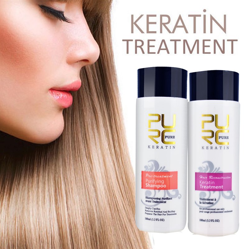 PURC Straightening hair Repair and straighten damage hair products Brazilian keratin treatment + purifying shampoo