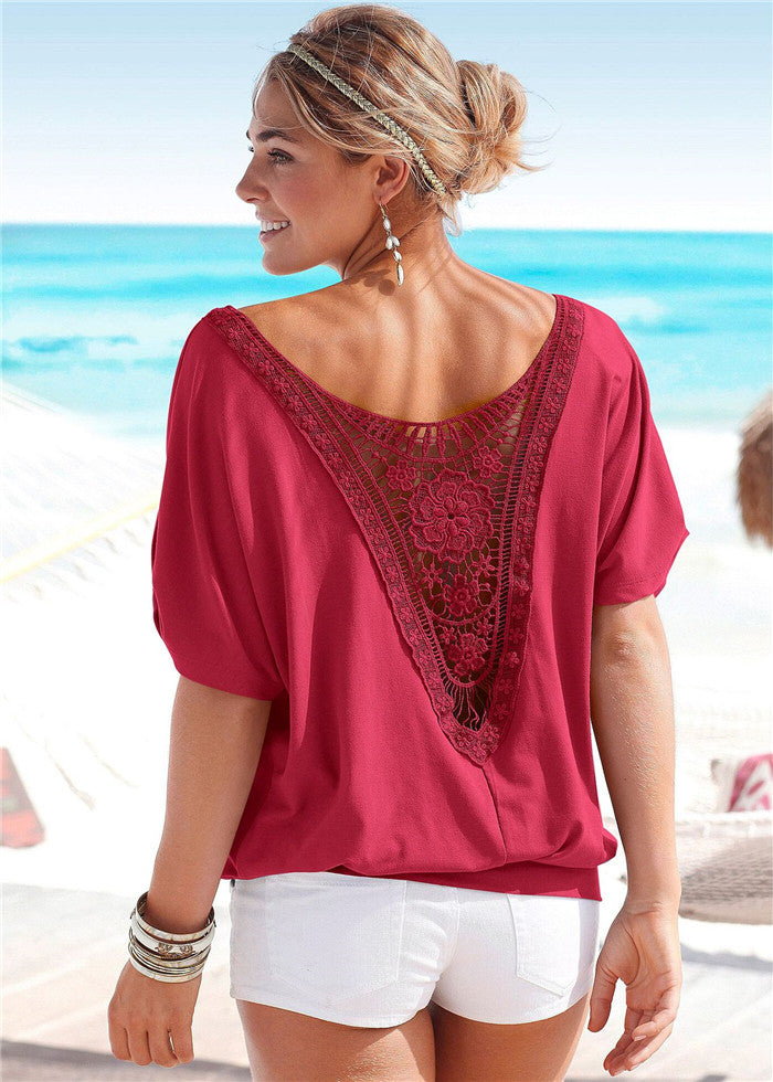 Ladies summer lace T-shirt