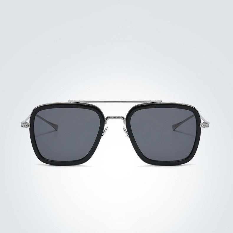 Retro Metal Frame Fashion Square Sunglasses Men