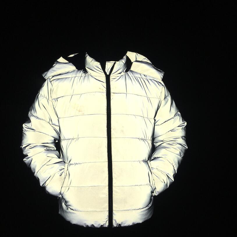 Reflective Light Winter Jacket Coat Women Men Thick Warm