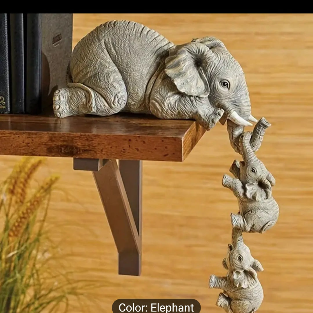 3 Pcs Artistic Elephant Statue Set