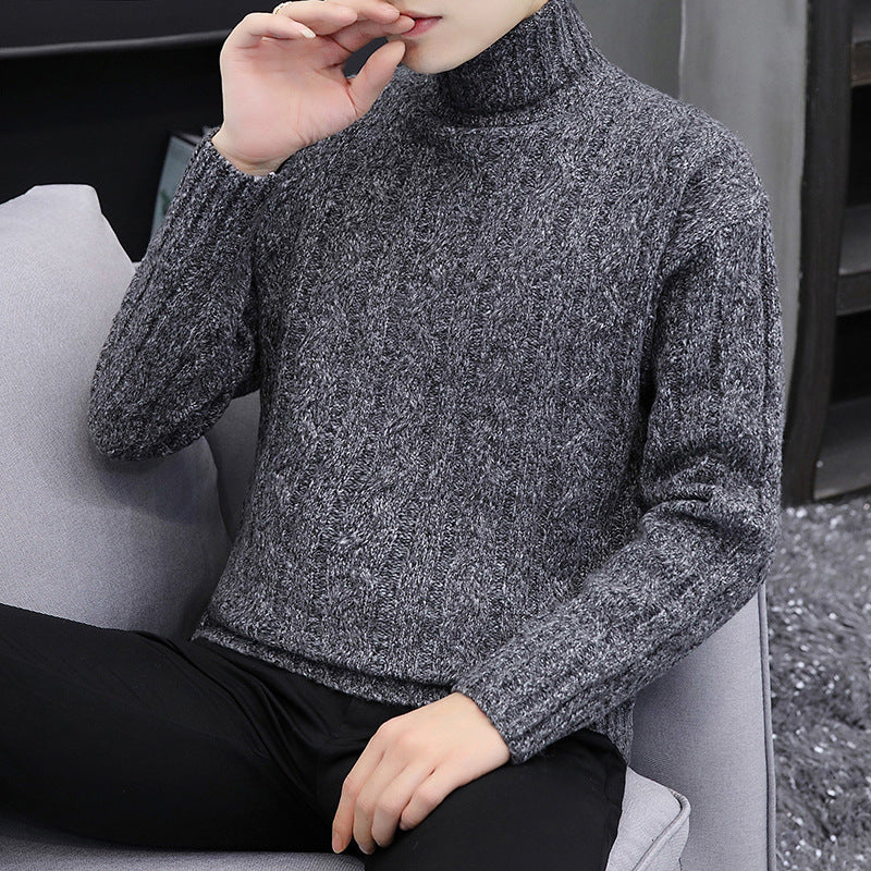 Casual Loose High Neck Sweater Men Top