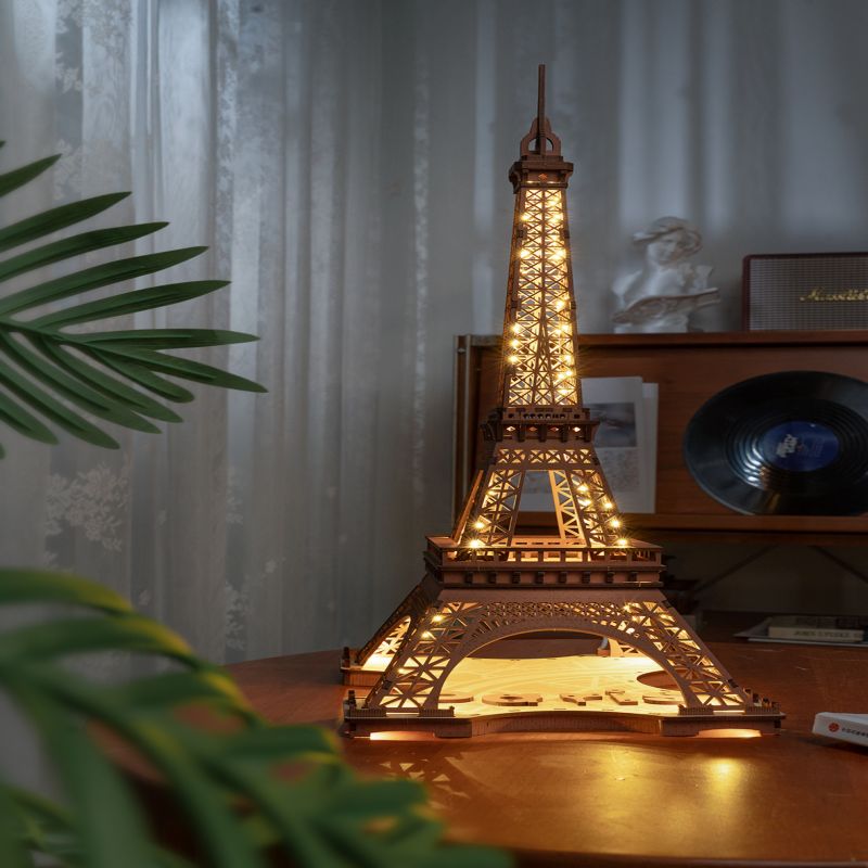 Rolife Night Of The Eiffel Tower Large Wooden Puzzle With 4 Light Shows For Gift