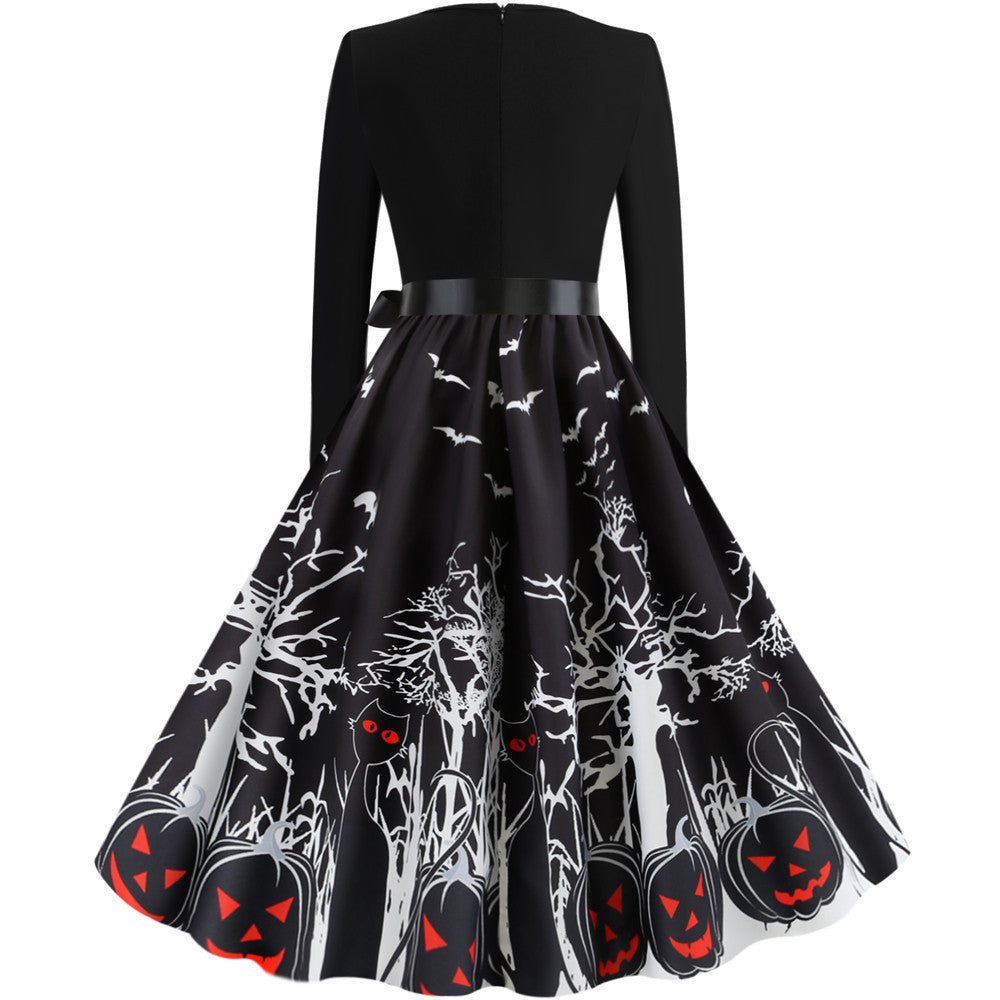 Positioning printed party dress dress