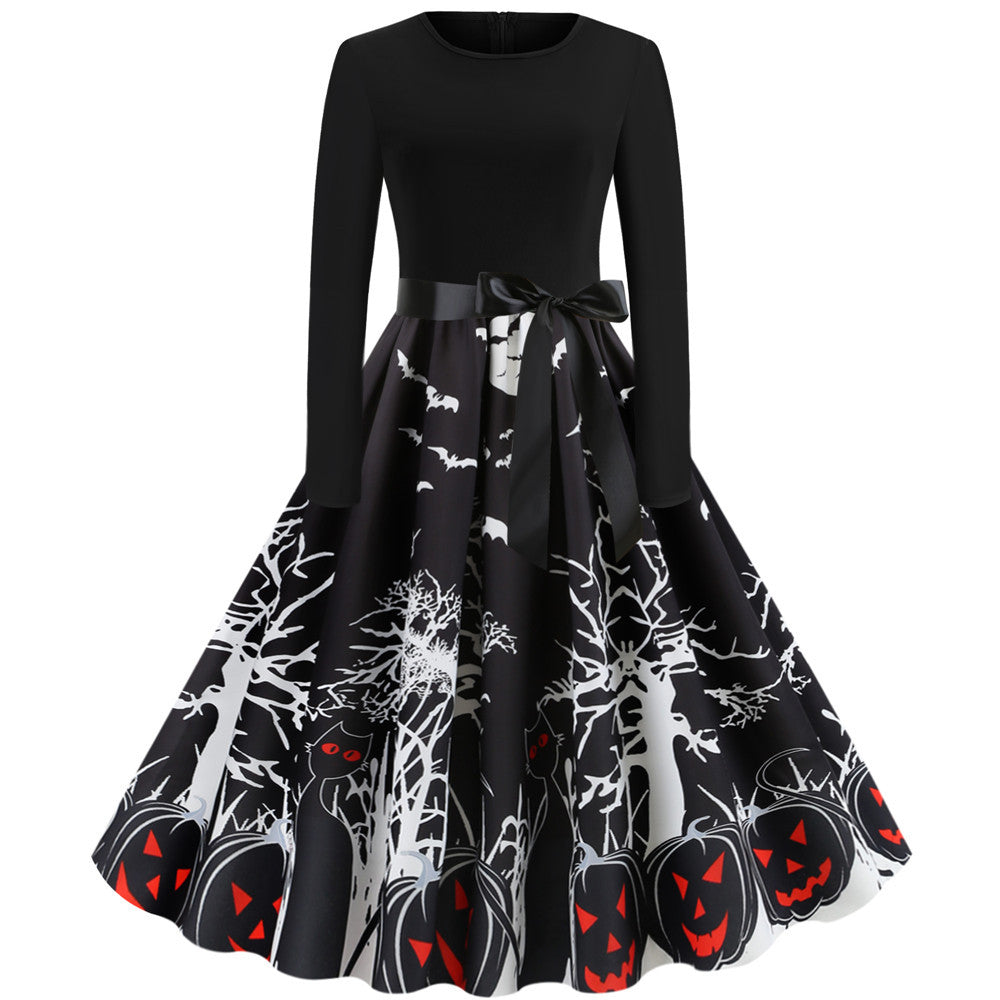 Positioning printed party dress dress