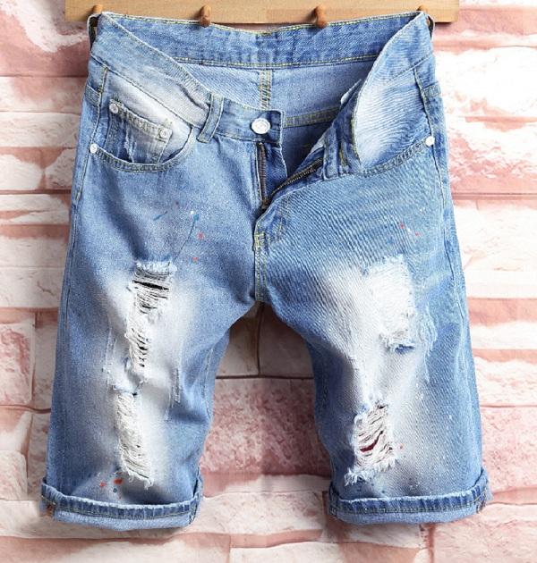 Men's Ripped Jeans Shorts