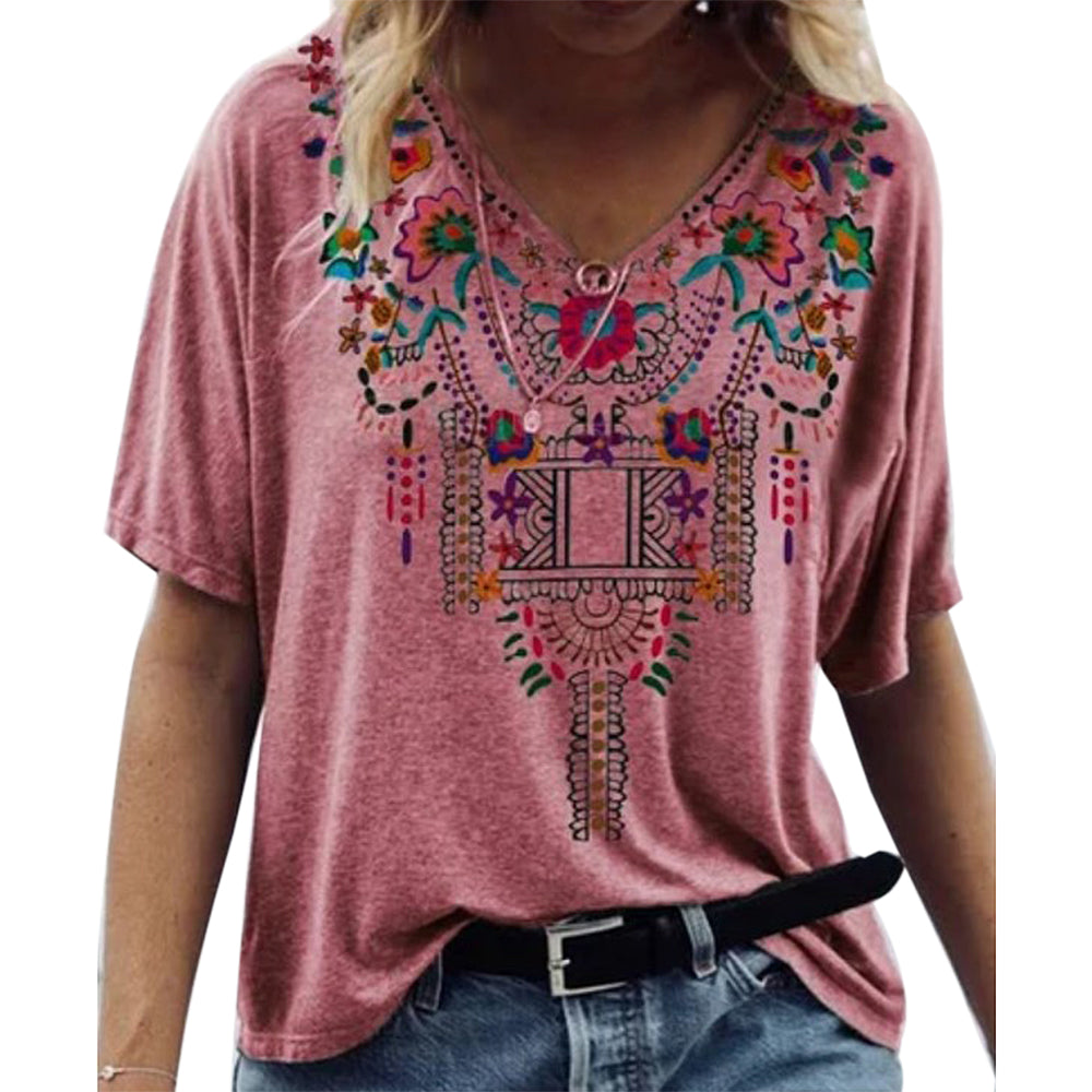 Summer embroidered ladies T-shirt