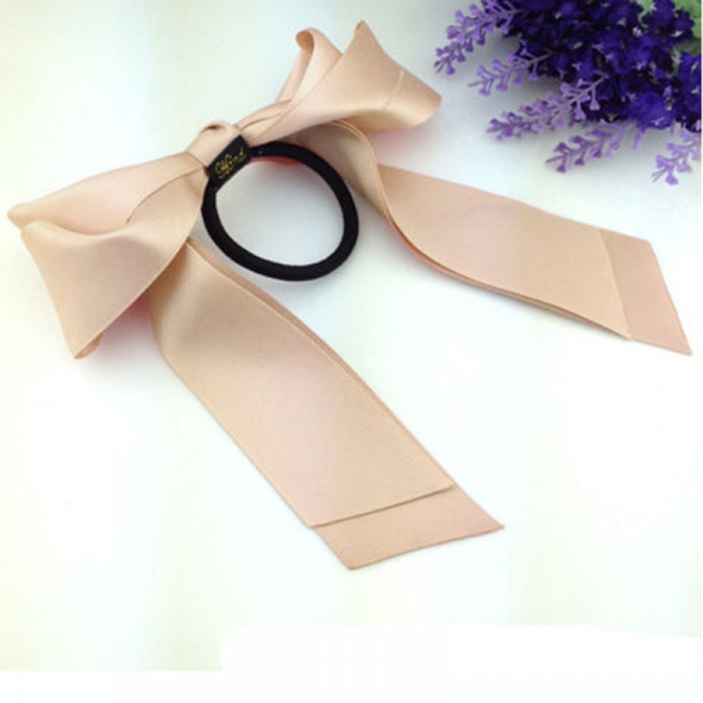 Ribbon bow hair tie elastic head rope