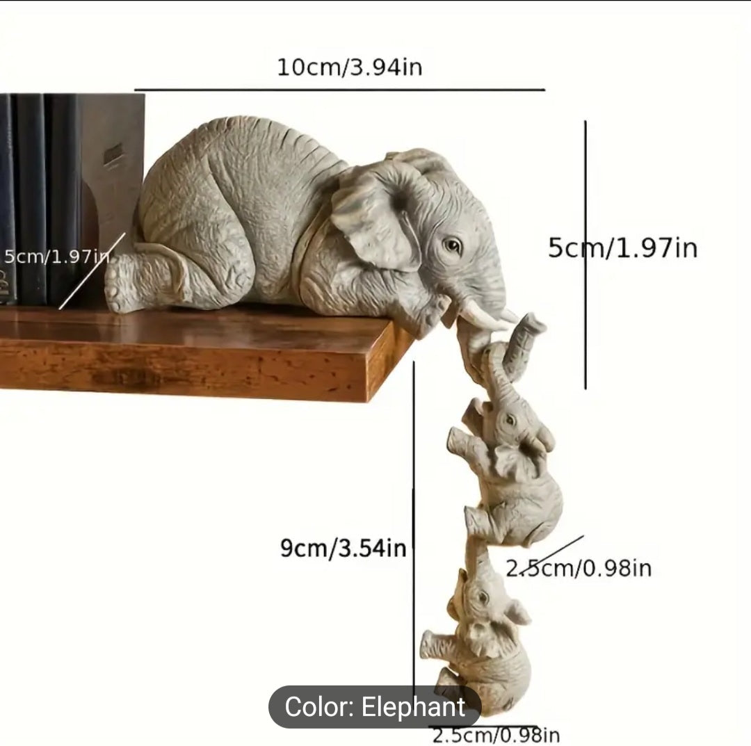 3 Pcs Artistic Elephant Statue Set