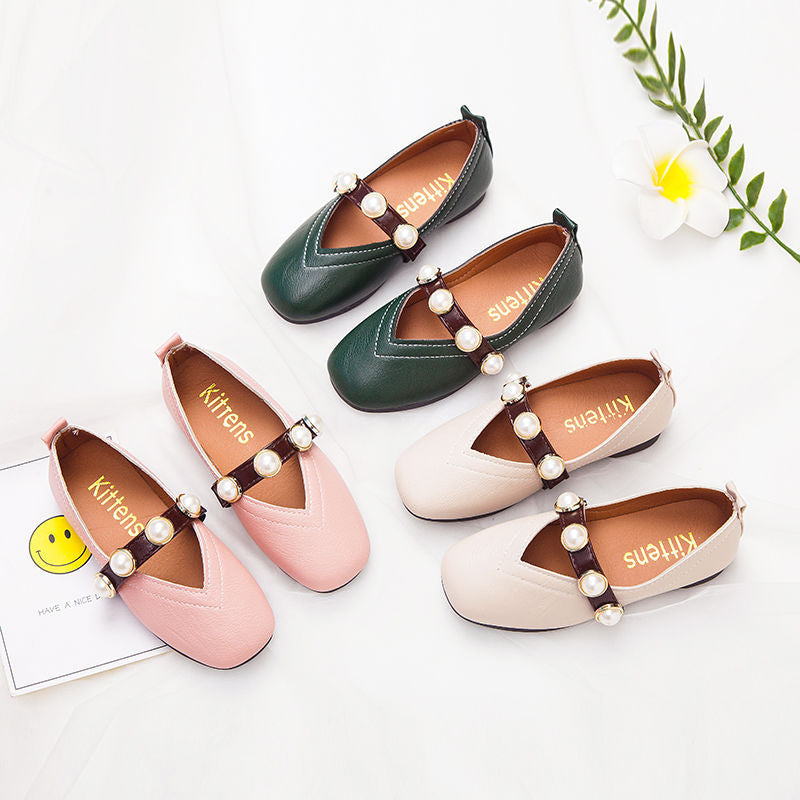 Spring And Autumn Girls' Leather Princess Shoes