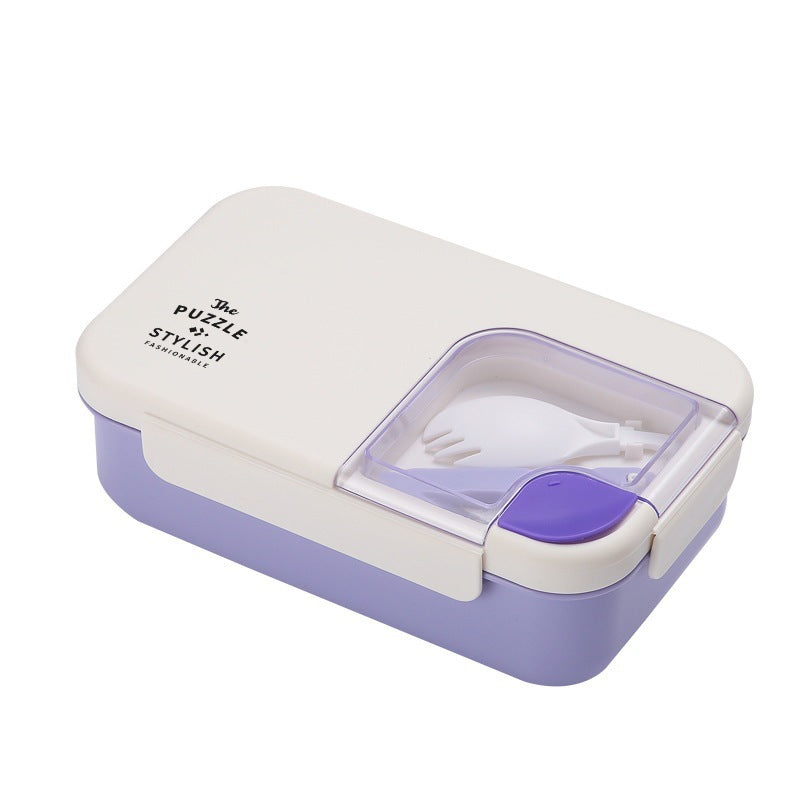 Square Compartment Lunch Lunch Box Canteen Plastic Lunch Box Microwaveable Heating