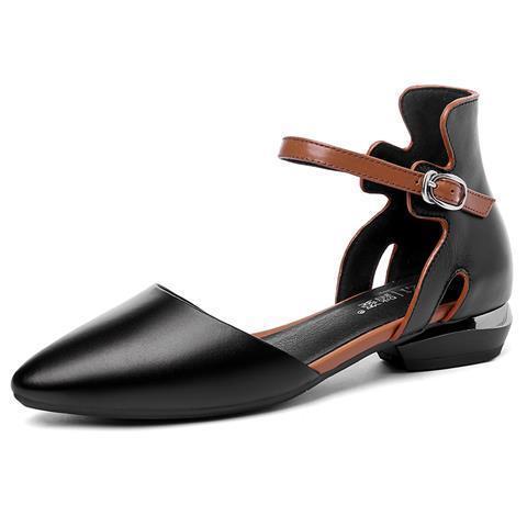 Coarse Heel Sandals Women Buckle Large