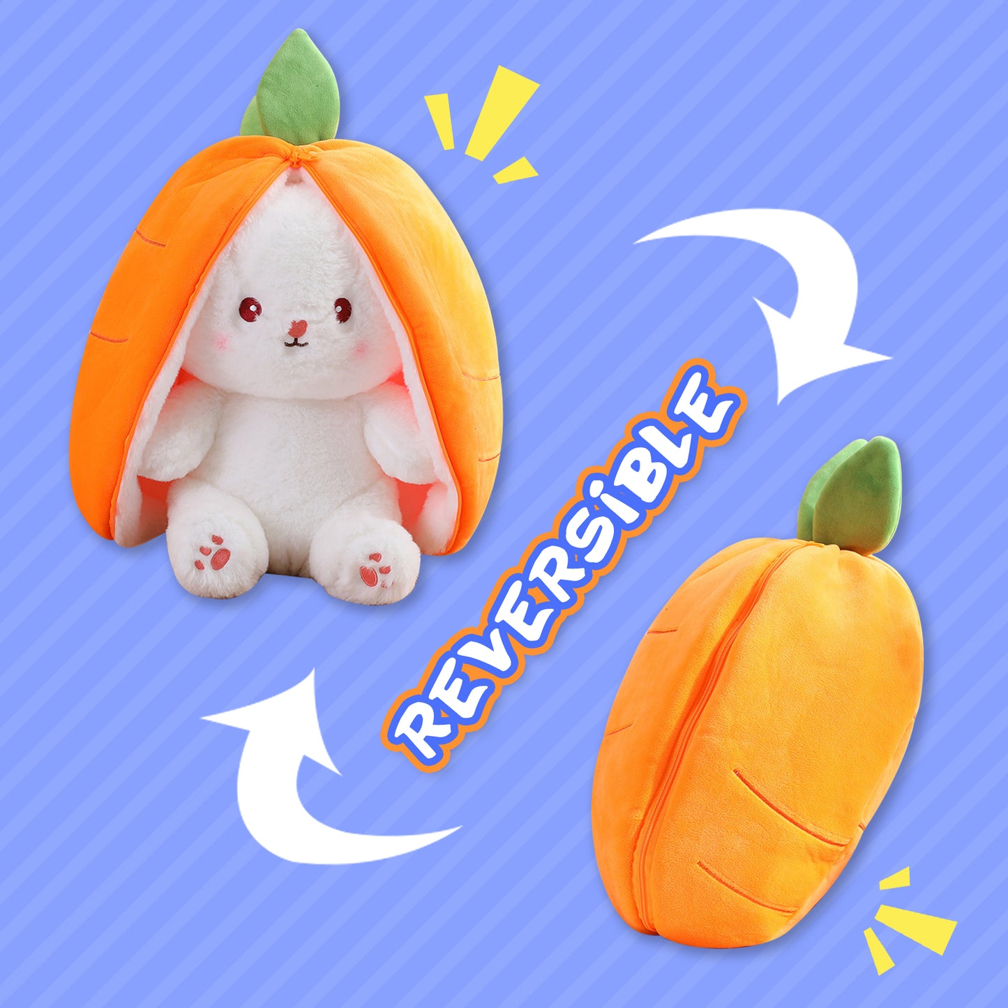 Kawaii Fruit Transfiguré Lapin Peluche Jouet Mignon Carotte Fraise Se Transformer En Lapin En Peluche Jouet Enfants Anniversaire/ Noël