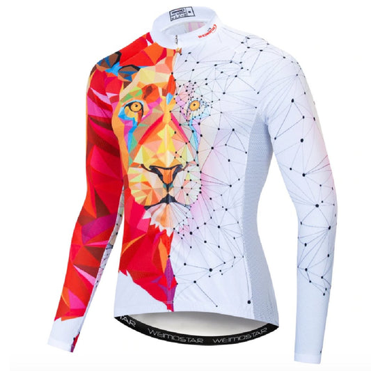 Red White Lion - Long Sleeve Cycling Jersey (Men)