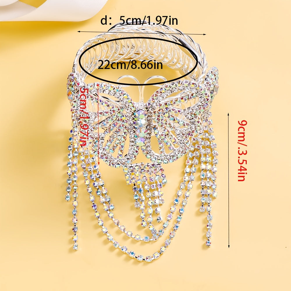 Niche Exquisite Butterfly Tassel Anklet Bracelet Rhinestone Arm Chain Ladies Jewelry