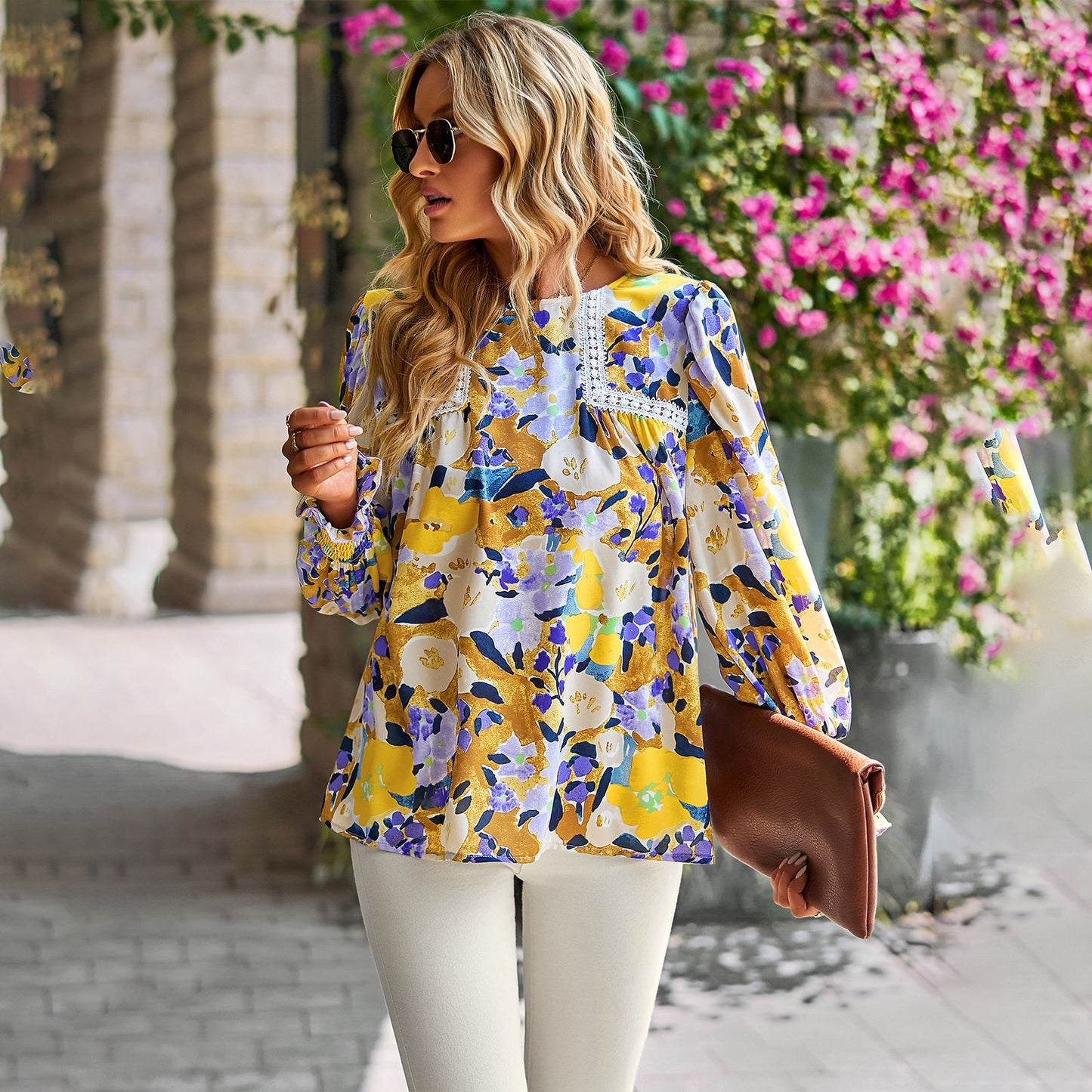 Women's Floral Elegant Top All-matching Shirt