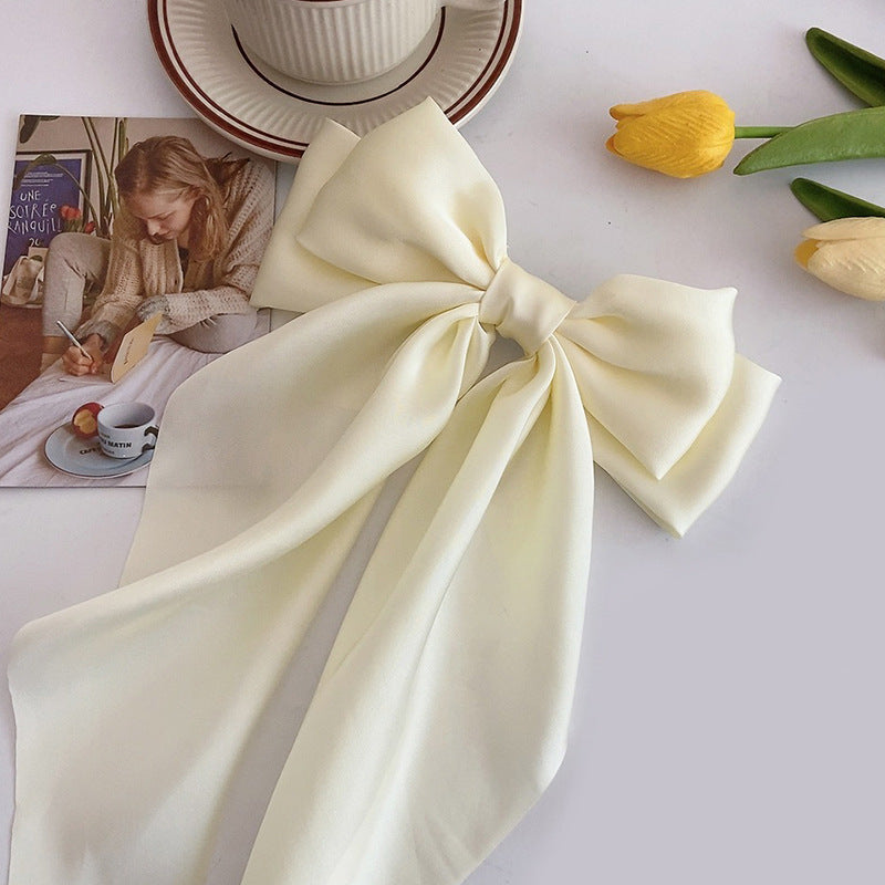 Spring Satin Ribbon Ribbon Hair Clip For Women