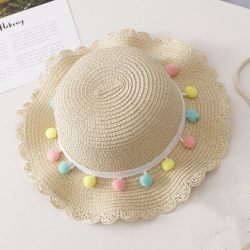 Girls straw sun hat