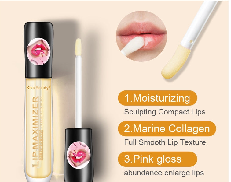 Transparent abundant lip oil moisturizes