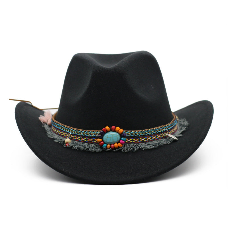 Cowboy Hats Curled Felt Riding Men And Women