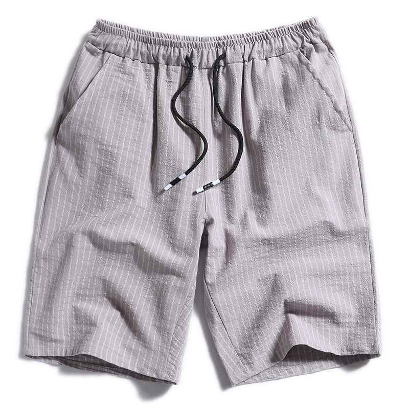 New Men's Cotton Five-Point Pants Striped Shorts Men