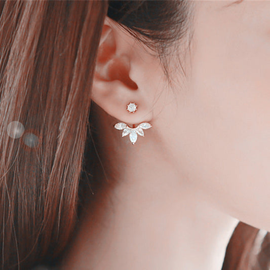 Fashion Jewelry Cute Cherry Blossoms Flower Stud Earrings For Women Cute Jewelry Several Peach Blossoms Earrings