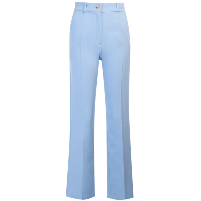 All-match solid color slim long pants women