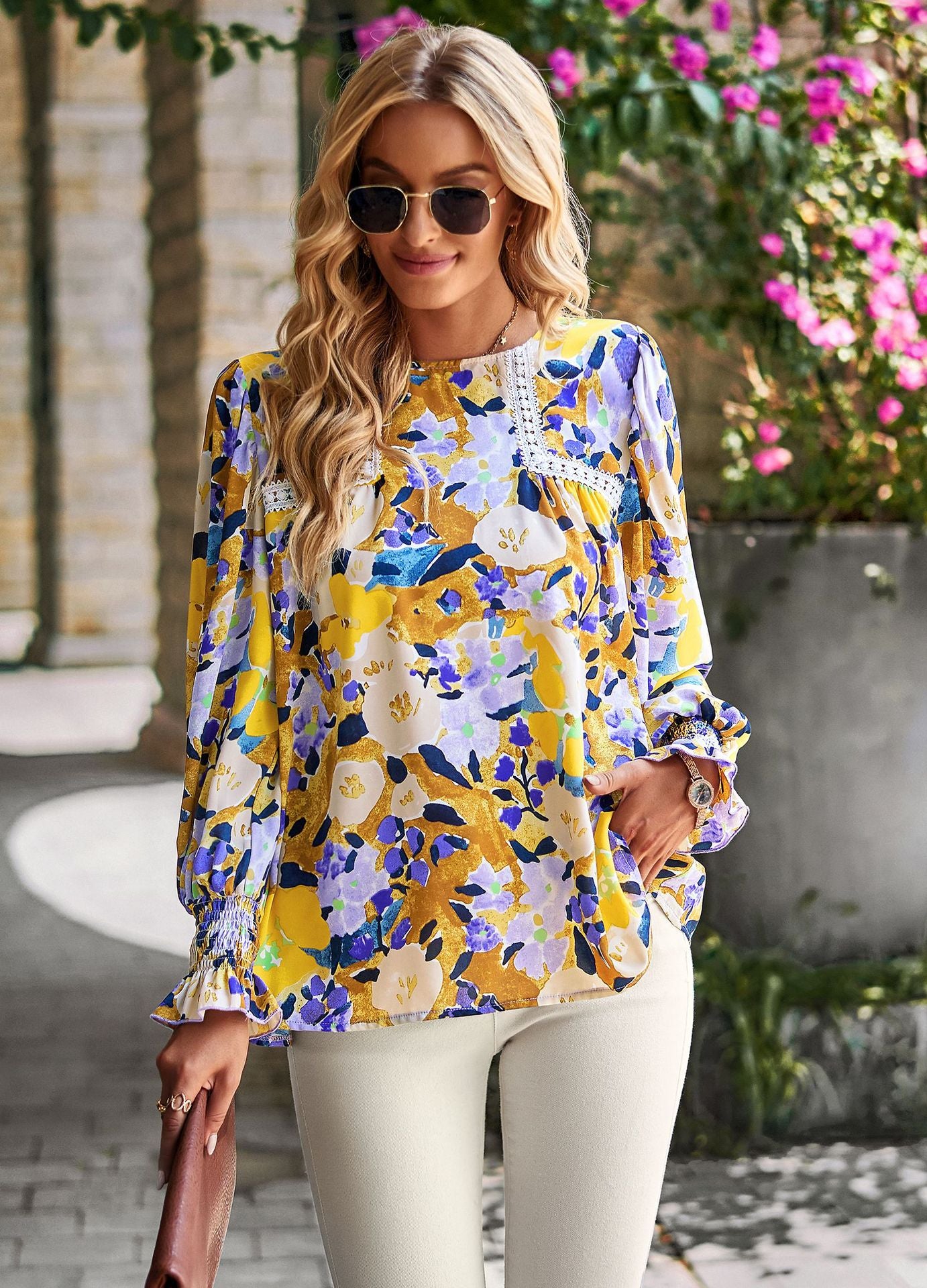 Women's Floral Elegant Top All-matching Shirt