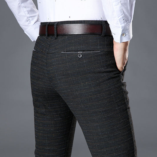 Men's Brushed Business Straight Long Pants