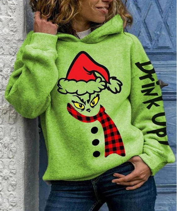 Winter Christmas Christmas Geek Print Hoodie Women