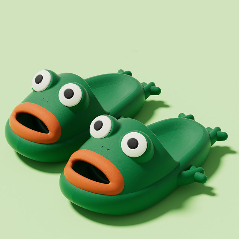 Cute Frog Slippers EVA Soft Home Shoes Bathroom Slippers Summer