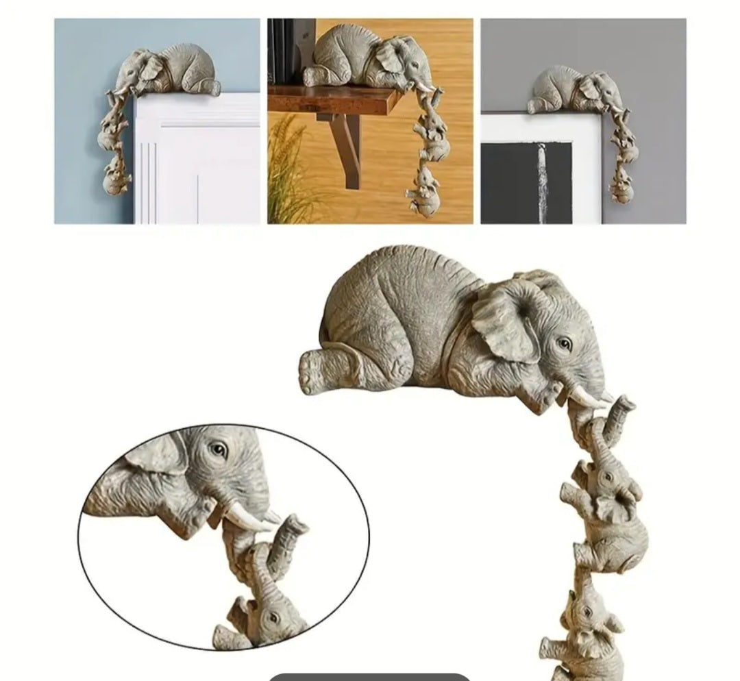 3 Pcs Artistic Elephant Statue Set