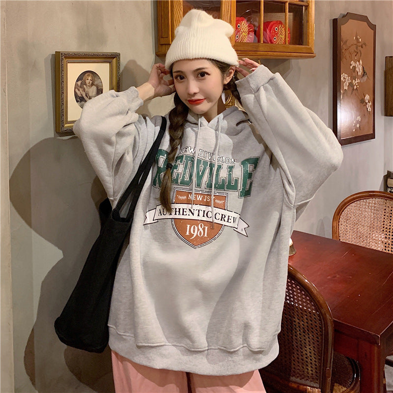 Ladies Fashion Letter Print Hoodie Women