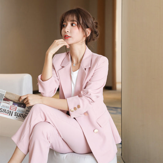 Women's Spring Autumn Elegant Blazer Pant Suits