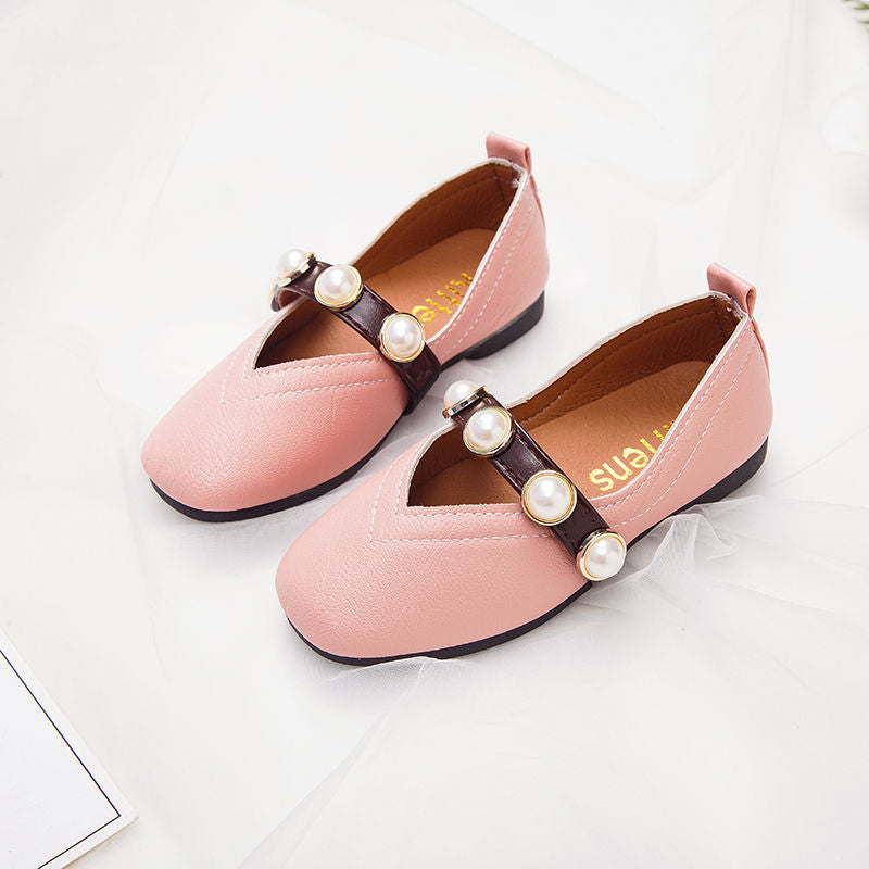 Spring And Autumn Girls' Leather Princess Shoes