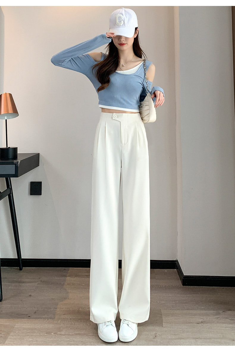 Suit Wide-legged Pants Women Loose Drape Casual