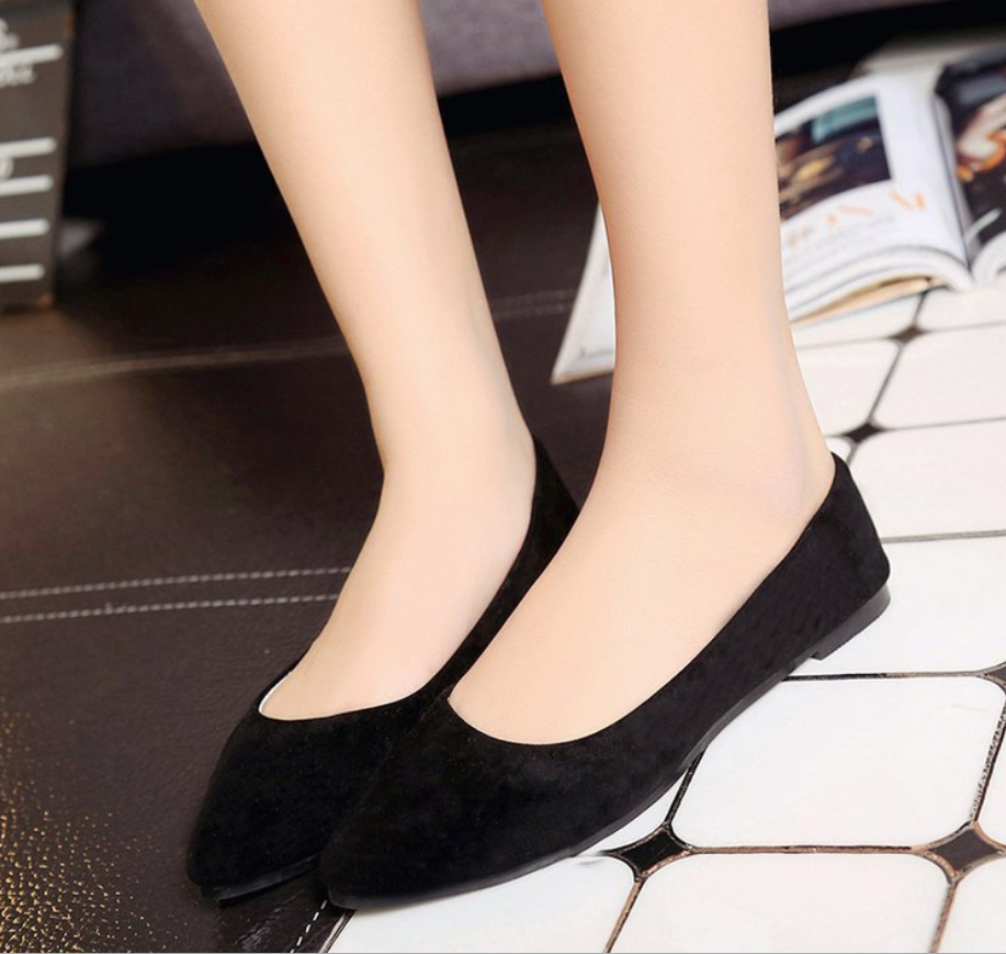 Scoop shoes black flat shoes