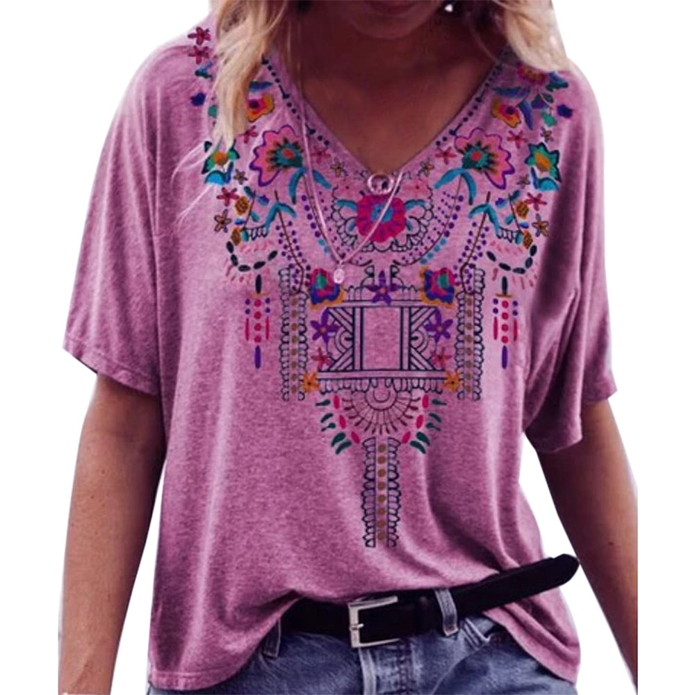 Summer embroidered ladies T-shirt