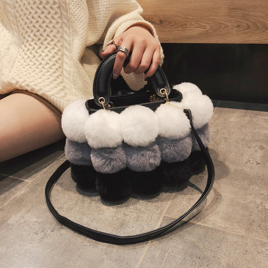 Plush Handbags Winter Plush Shoulder Bag Handbag Trend Messenger Bag