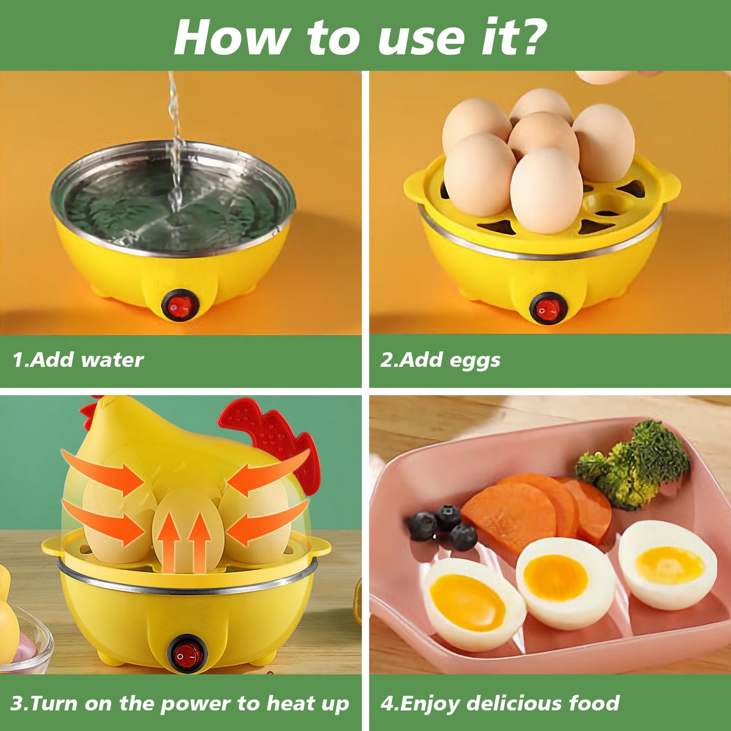 Egg Cooker, Egg Boiler With 7 Egg Capacity