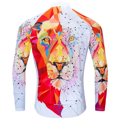 Red White Lion - Long Sleeve Cycling Jersey (Men)