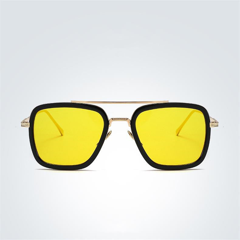 Retro Metal Frame Fashion Square Sunglasses Men