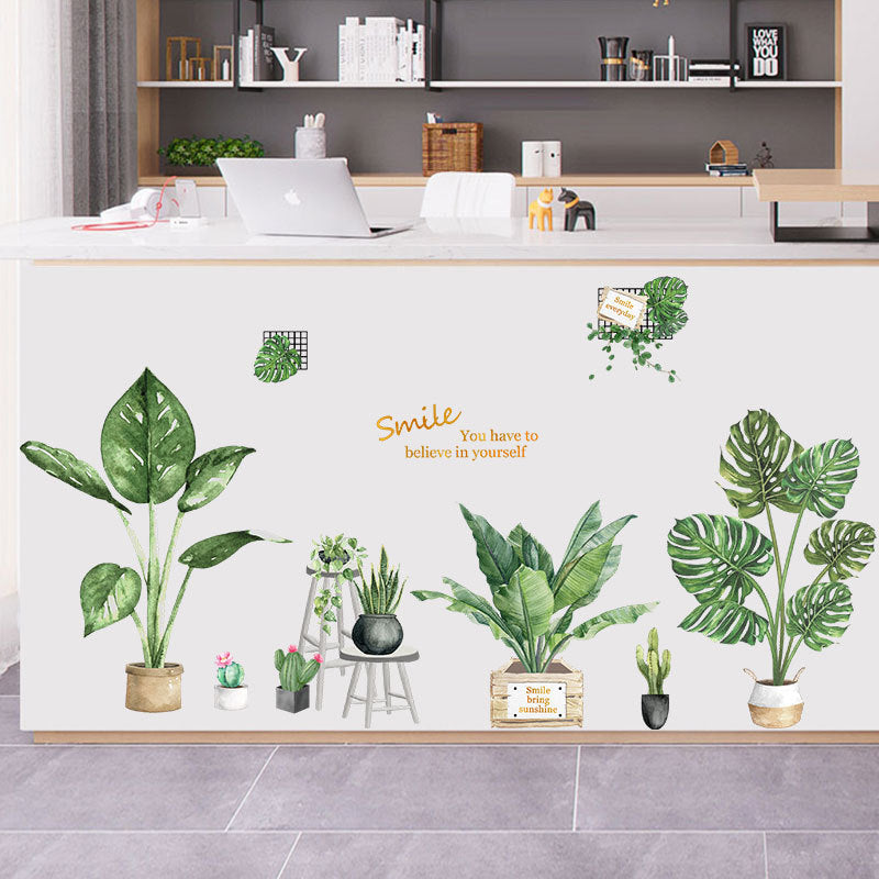 Plant self-adhesive background decoration