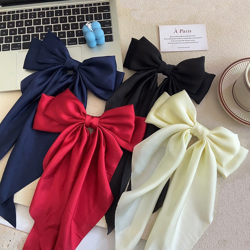 Spring Satin Ribbon Ribbon Hair Clip For Women