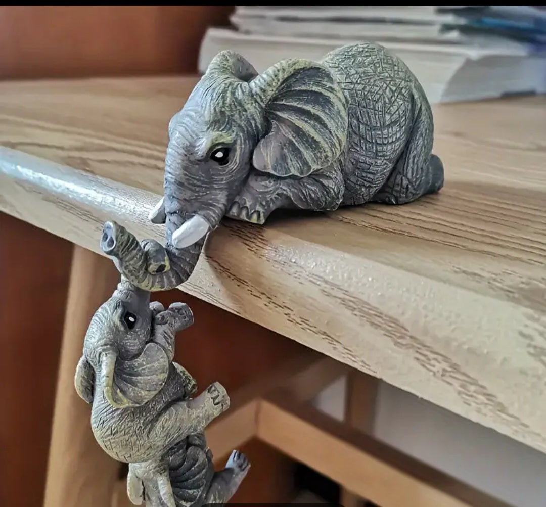 3 Pcs Artistic Elephant Statue Set