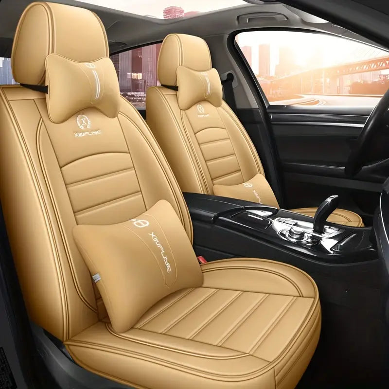 Full Set Car Seat Cushion PU Leather Car Seat Cover Universal Car Seat Cover Full Set For Five Modelss