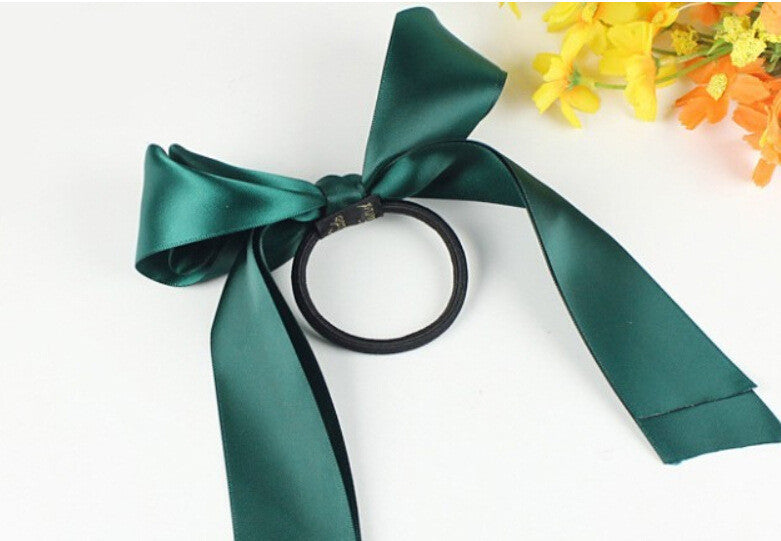 Ribbon bow hair tie elastic head rope