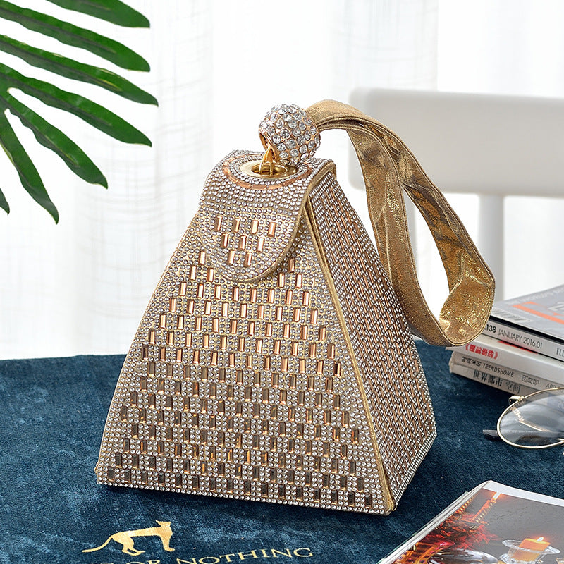 Triangle Handbag Diamond Handbag Banquet Bag Cheongsam Dress Bag Handbag