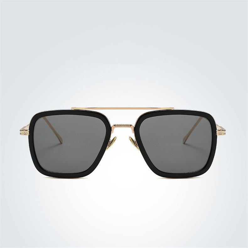 Retro Metal Frame Fashion Square Sunglasses Men