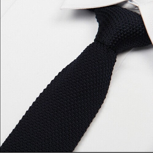 New solid color knitted tie men